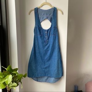 REFORMATION Denim Open Back Jumper Dress